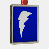 Blauer Blitzschlag Silbernes Ornament (Rechts)