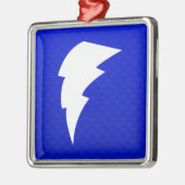 Blauer Blitzschlag Silbernes Ornament (Links)