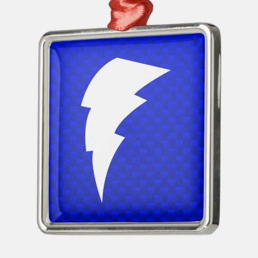 Blauer Blitzschlag Silbernes Ornament (Links)