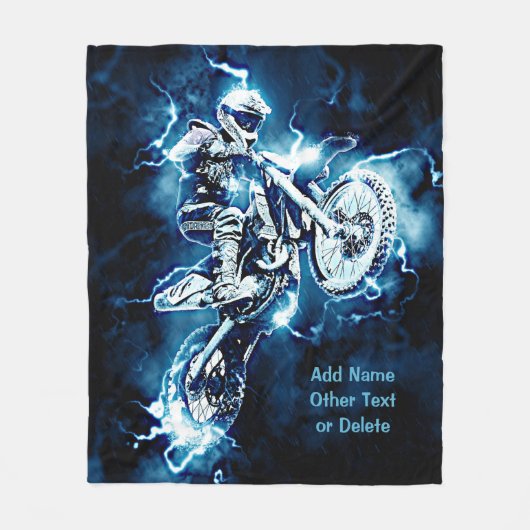 Blauer Blitzstrahl hinzufügen (oder löschen) Fleecedecke (Vorderseite)