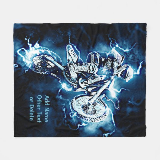 Blauer Blitzstrahl hinzufügen (oder löschen) Fleecedecke (Vorderseite (Horizontal))