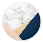 blauer Block des eleganten weißen Keramikknauf (Vorderseite)