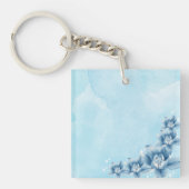 Blauer Blossom Akryllischer Schlüsselanhänger (Vorderseite)