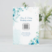 Blauer Blossom & Breeze Hochzeit Begleitkarte (Stehend Vorderseite)