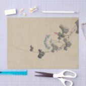 Blauer Blossom des Morgenglorys über Wein von Hoku Seidenpapier (Handwerk)