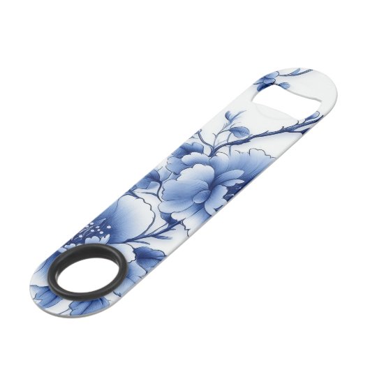 Blauer Blossom Flaschenöffner (Vorderseite Schrägansicht)