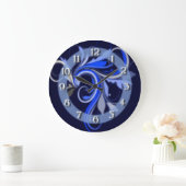 Blauer Blüh Große Wanduhr (Zuhause)