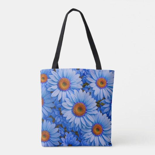 Blauer blühender Sonnenblumen Blauer Marmelade Fot Tasche (Rückseite)
