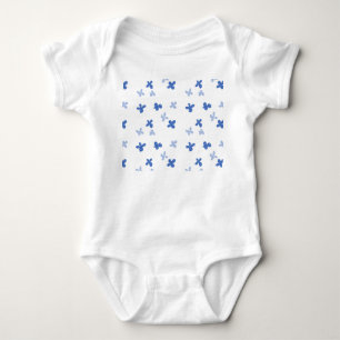 Blauer Blümchen Baby Strampler