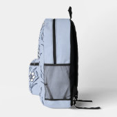 Blauer Blümchen Bedruckter Rucksack (Rechts)