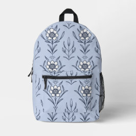 Blauer Blümchen Bedruckter Rucksack