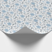 Blauer Blümchen Geschenkpapier (Ecke)
