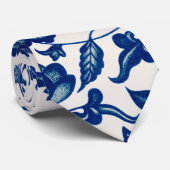 Blauer Blümchen Krawatte (Gerollt)