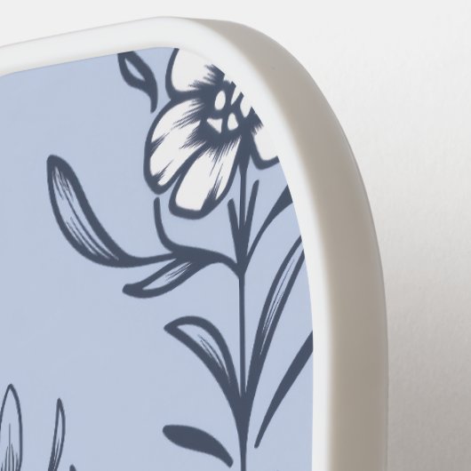 Blauer Blümchen Pickleball Schläger (Linke Seite)