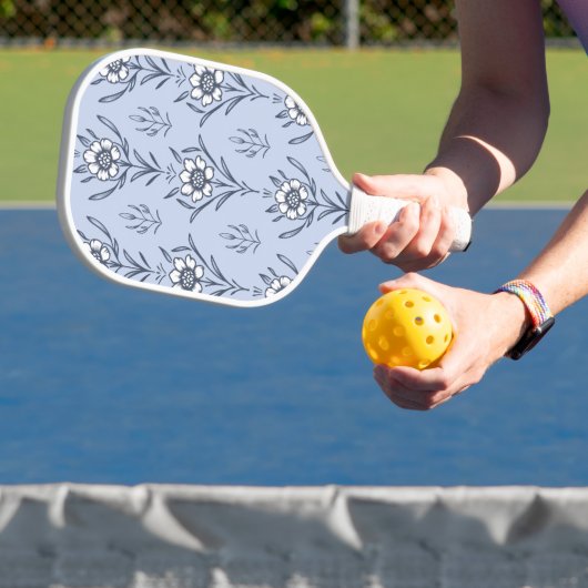 Blauer Blümchen Pickleball Schläger (InSitu)