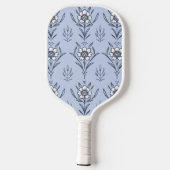 Blauer Blümchen Pickleball Schläger (Rückseite)
