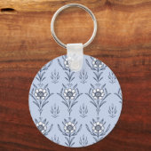 Blauer Blümchen Schlüsselanhänger (Rückseite)