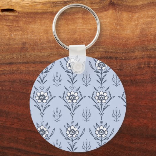 Blauer Blümchen Schlüsselanhänger (Rückseite)