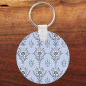 Blauer Blümchen Schlüsselanhänger (Vorderseite)