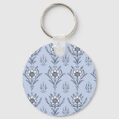 Blauer Blümchen Schlüsselanhänger (Rückseite)