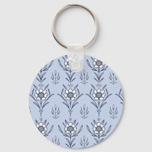Blauer Blümchen Schlüsselanhänger (Rückseite)