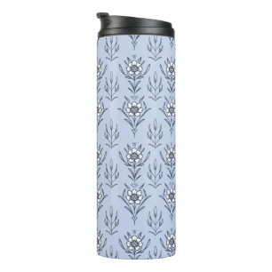 Blauer Blümchen Thermosbecher