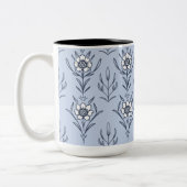Blauer Blümchen Zweifarbige Tasse (Links)
