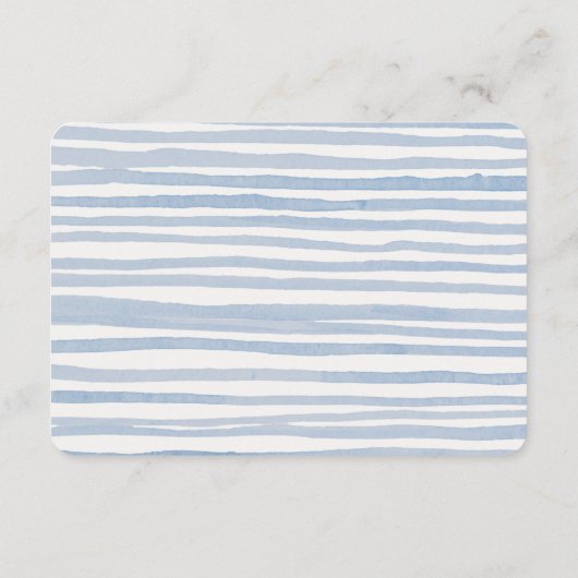 Blauer Blume Bläserner-Windeln Begleitkarte (Rückseite)