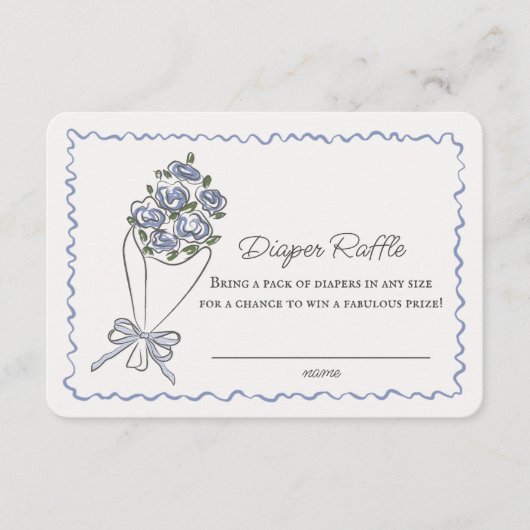 Blauer Blume Bläserner-Windeln Begleitkarte (Vorderseite)