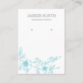 Blauer Blume Blossom Earring Display Card Visitenkarte (Vorderseite)