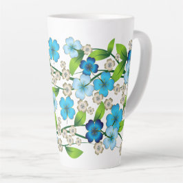 Blauer Blume Blossom Latte Tasse