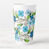 Blauer Blume Blossom Latte Tasse (Vorderseite)