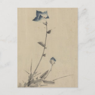 Blauer Blume Blossom und Bud am Ende eines Stalks Postkarte