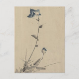Blauer Blume Blossom und Bud am Ende eines Stalks Postkarte