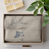 Blauer Blume Blossom und Bud am Ende eines Stalks Seidenpapier (Geschenk)