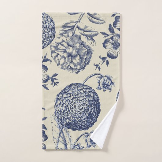 Blauer Blume Blumen Badhandtuch Set (Handtuch)