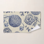 Blauer Blume Blumen Badhandtuch Set (Handtuch)