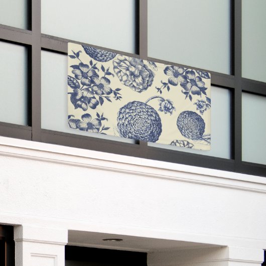 Blauer Blume Blumen Banner (Äußeres Gebäude)