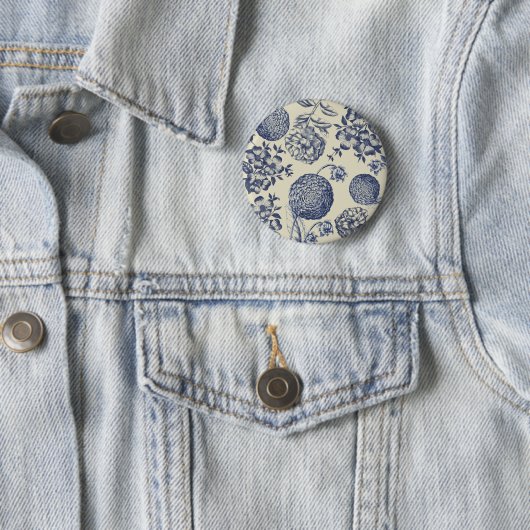 Blauer Blume Blumen Button (Beispiel)
