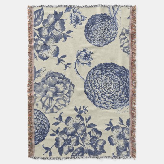 Blauer Blume Blumen Decke (Vorderseite Vertikal)