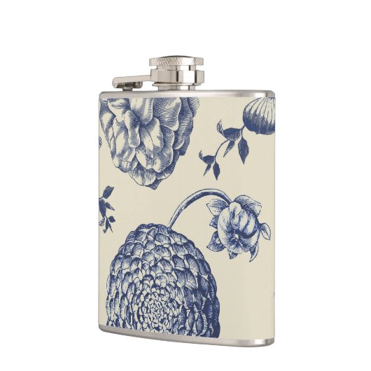 Blauer Blume Blumen Flachmann (Links)