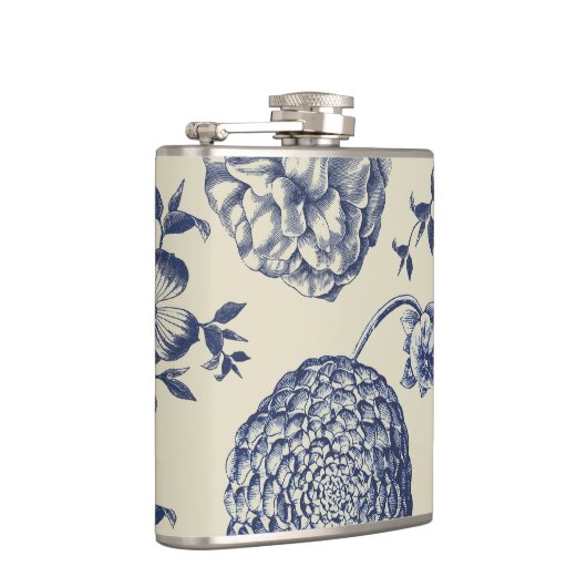 Blauer Blume Blumen Flachmann (Rechts)