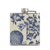 Blauer Blume Blumen Flachmann (Rückseite)