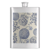 Blauer Blume Blumen Flachmann (Vorderseite)