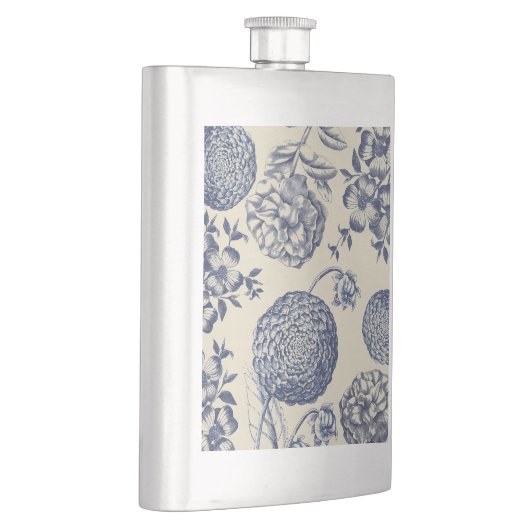 Blauer Blume Blumen Flachmann (Rechts)