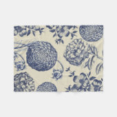 Blauer Blume Blumen Fleecedecke (Vorderseite (Horizontal))