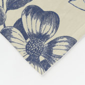 Blauer Blume Blumen Fleecedecke (Ecke)