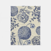 Blauer Blume Blumen Fleecedecke (Vorderseite)