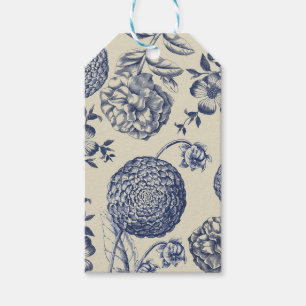 Blauer Blume Blumen Geschenkanhänger