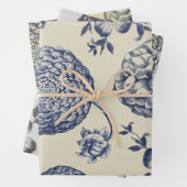 Blauer Blume Blumen Geschenkpapier Set (Beispiel)